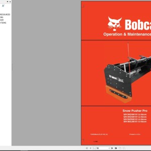 Bobcat Snow Pusher Pro Operation and Maintenance Manual 7393096
