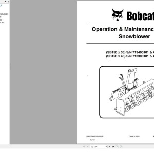 Bobcat SB150x36 SB150x48 Operation and Maintenance Manual 6902477