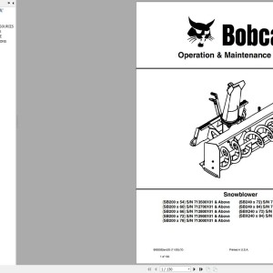 Bobcat SB200x54 to SBX240x84 Operation and Maintenance Manual 6902052