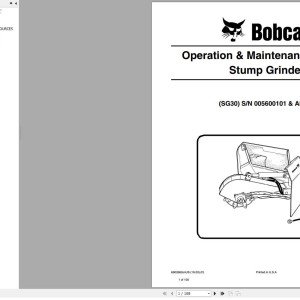 Bobcat SG30 Operation and Maintenance Manual 6902662