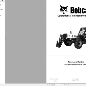 Bobcat T41140 Operation and Maintenance Manual 7400389