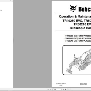 Bobcat TR40250 TR50190 TR50210 EVO Operation and Maintenance Manual 7277186