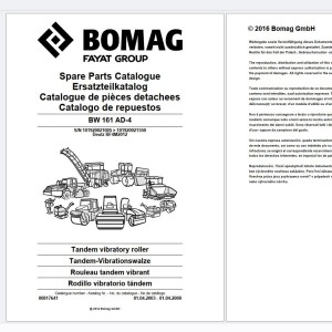 Bomag BW 161 AD-4 Spare Parts Catalog 00817641 EN DE FR