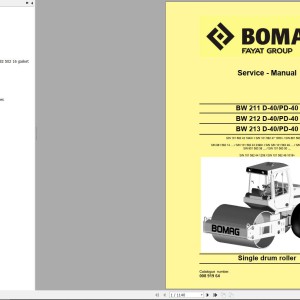 Bomag BW213D-40, BW213PD-40 Service Training, Service Manual, Operating And Maintenance Instruction