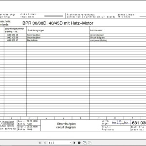 Bomag BPR 30-38 D-3 Electrical Circuit Diagrams