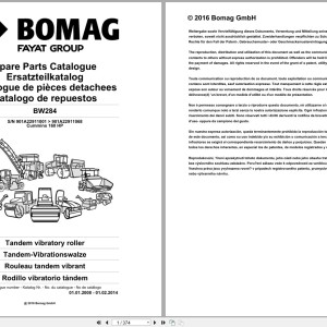 Bomag BW284 Spare Parts Catalog PDF 2008-2014 EN DE FR