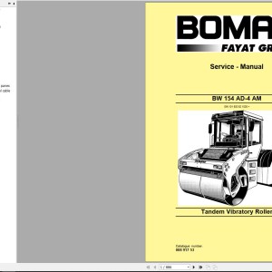 Bomag BW154AD-4AM Service Manual, Service Training, Operating And Maintenance Instructions