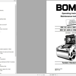 Bomag BW161ADH-4 Operating And Maintenance Instructions