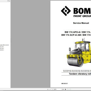 Bomag BW174 AP AM-4f Service Manual, Service Training