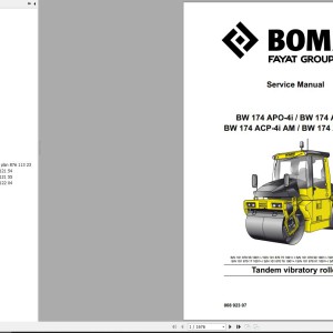 Bomag BW174APO-4i Service Manual, Service Training, Operating And Maintenance Instructions