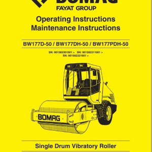 Bomag BW177D-50 BW177DH-50 BW177PDH-50 Operating And Maintenance Instructions