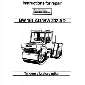 Bomag BW202AD Instructions For Repair