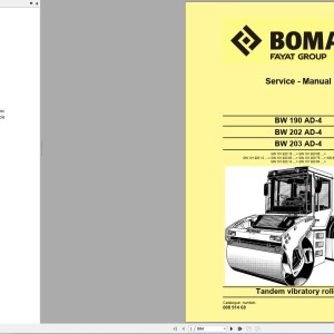 Bomag BW203AD-4 Service Manual, Operating And Maintenance Instruction, Electric And Hydraulic Schematic