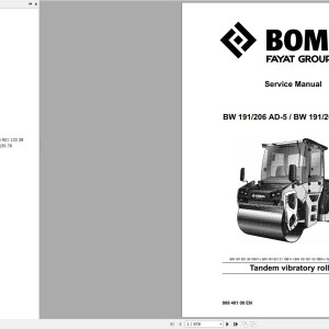 Bomag BW206AD-5 Service Manual, Operating And Maintenance Instructions