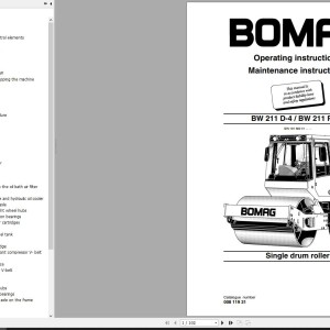 Bomag BW211PD-4 Service , Operation And Maintenance Instruction