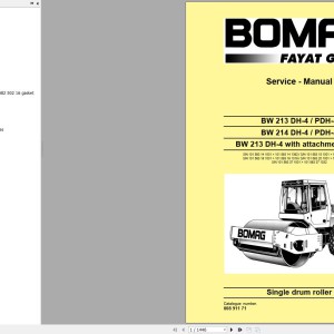 Bomag BW213 DH-4 BVC Service Manual, Maintenance Instruction