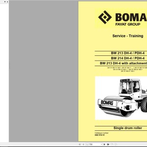 Bomag BW213 Service Training, Operating And Maintenance Instruction