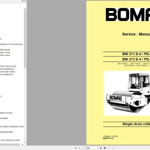 Bomag BW213D-4, BW213PD-4 Service Manual, Service Training, User Manual