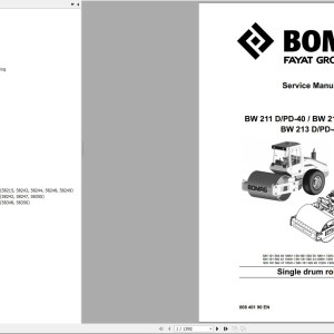 Bomag BW213D-40 Service Training, Service Manual