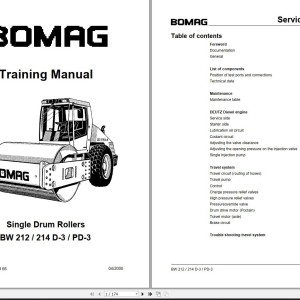 Bomag BW214D-3 Training Manual, Instruction For Repair