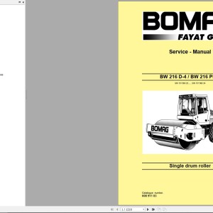 Bomag BW216D-4 Service Training, Service Manual