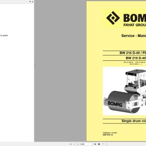 Bomag BW216D-40 BW216PD-40 Service Manual, Service Training