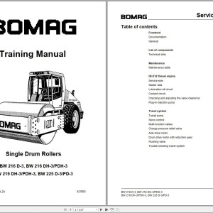 Bomag BW219DH-3 Service Training, Instruction For Repair