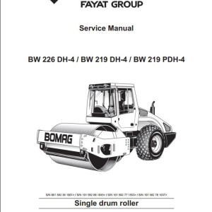 Bomag BW219DH-4 Service Training, Service Manual, Operating And Maintenance Instruction