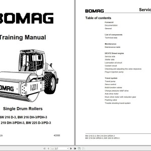 Bomag BW225PD-3 Service Training, Instruction For Repair