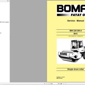 Bomag BW226 DH-4 BVC Service Training, Service Manual