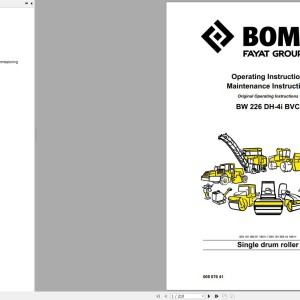 Bomag BW226 DH-4i BVC Operating And Maintenance Instruction