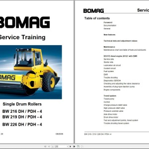 Bomag BW226DH-4, BW226PDH-4 Service Training