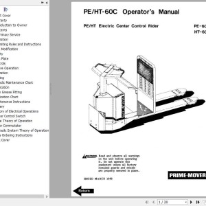 BT PE-60C HT-60C Operator & Parts Manual