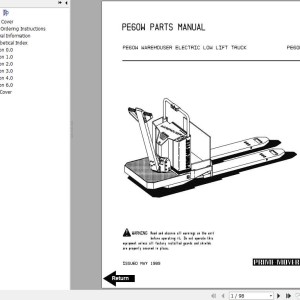 BT PE60W Operator & Part Manual