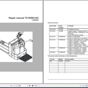 BT LPE 200 Repair Manual 7519086-040