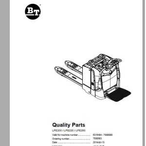 BT LPE200 LPE220 LPE250 Parts Catalog