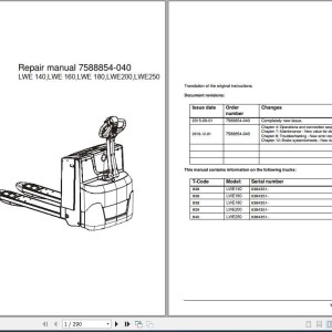 BT LWE140-LWE250 Repair Manual 7588854-040