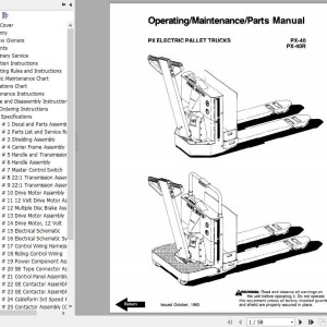 BT PX-40 PX-40R Operating, Maintenance & Parts Manual