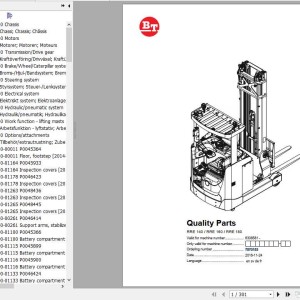 BT RRE 140 RRE 160 RRE180 Parts Catalog 7570153