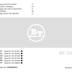 BT C3E150 to C3E200 Parts Catalog 0350183R1