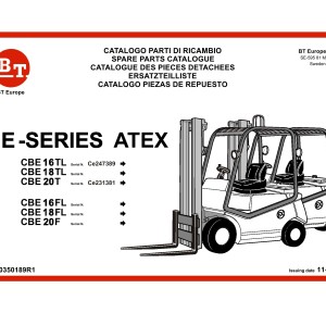BT CBE16TL to CBE20F Parts Catalog 0350189R1