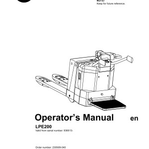 BT LPE200 Operator's Manual 230509-040