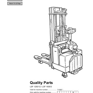 BT LSF1250-12 LSF1600-3 Parts Catalog 218908