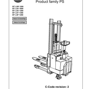 BT LSR1200 LSV1600 LSV1250 LST1350 LSF1250 Service Manual 173906-040