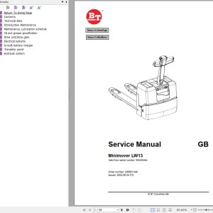 BT LW13 Service Manual 208587-040