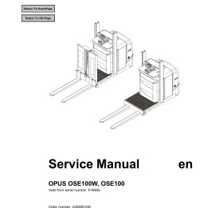 BT OPUS OSE100W OSE100 Service Manual 228588-040