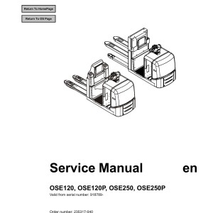 BT OSE120 OSE120P OSE250 OSE250P Service Manual 235317-040