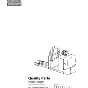 BT OSE250 OSE250P Parts Catalog 244870