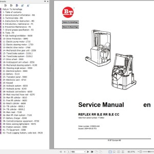 BT Reflex RRBCC RRECC Service Manual 218920-040