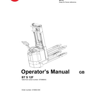 BT S 12F Operator's Manual 210803-040